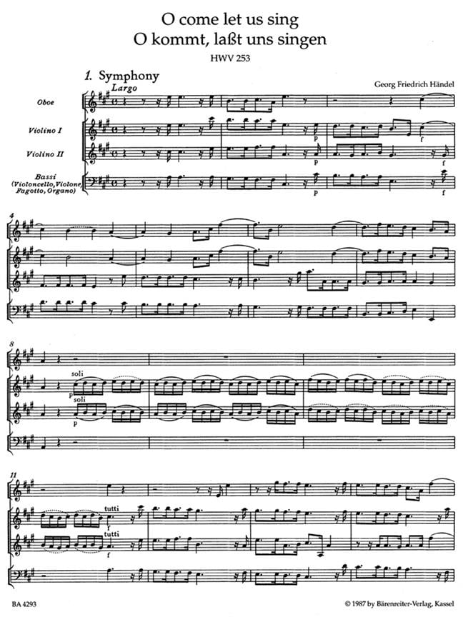 O come let us sing (PA)